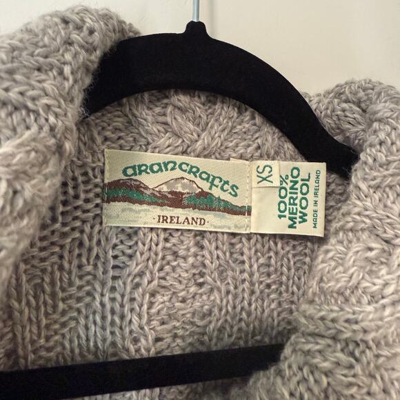 Aran Crafts Gray Cable Knit Cardigan - Picture 8 of 8